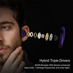 BASN Bmaster Triple Drivers In Ear Monitor Headphones (Purple)